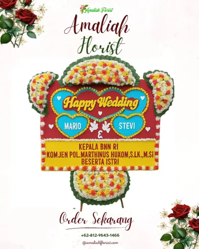 Karangan Papan Bunga Pernikahan di Prianganjaya